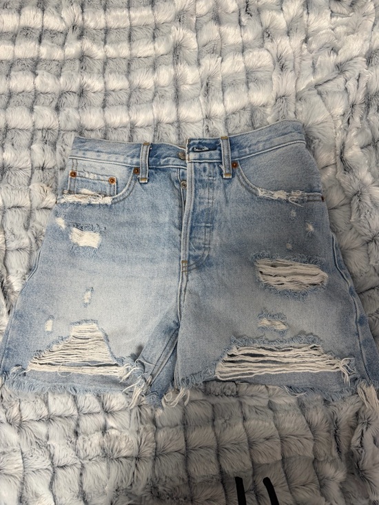 Abercrombie & Fitch Pants - Abercrombie & Fitch Light Blue Distressed Denim Shorts